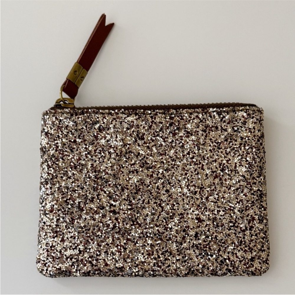 NWT Madewell Leather Small Pouch Wallet, Gold - Picture 1 of 8